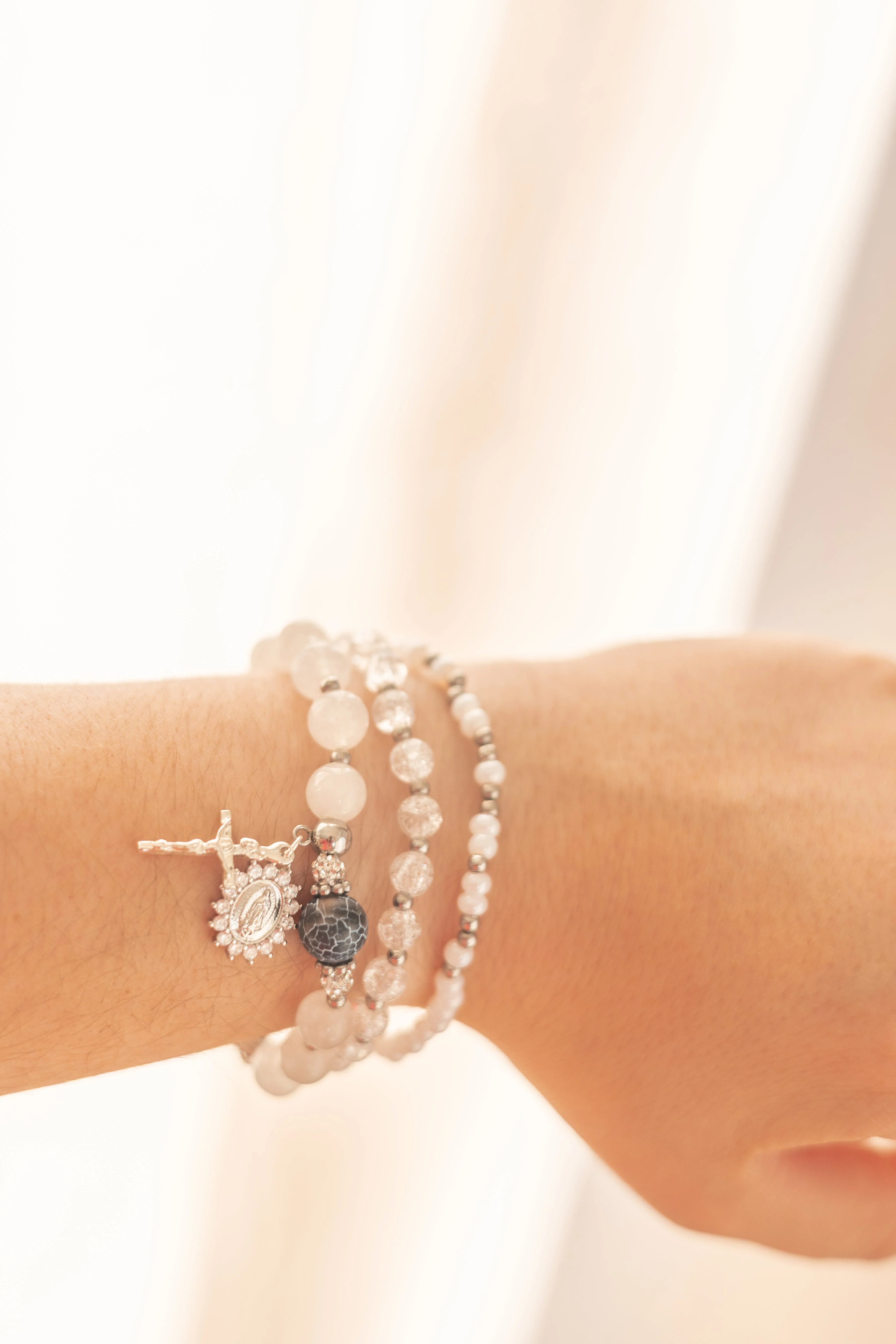 Stretch Stack Bracelet - Morse Code - Amen - Image 2