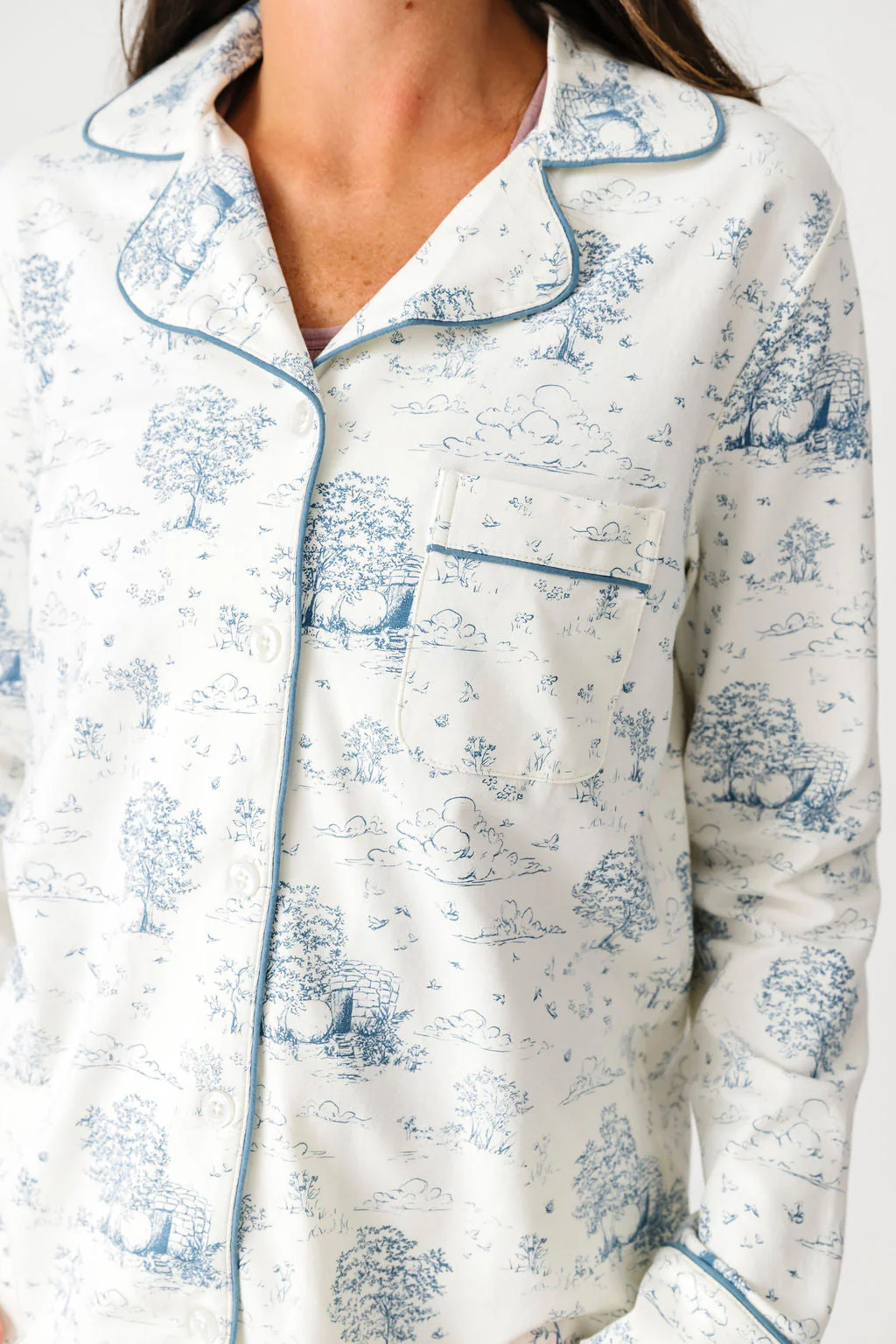 The Empty Tomb Womens PJ Notch Collar Set Cotton - Image 3