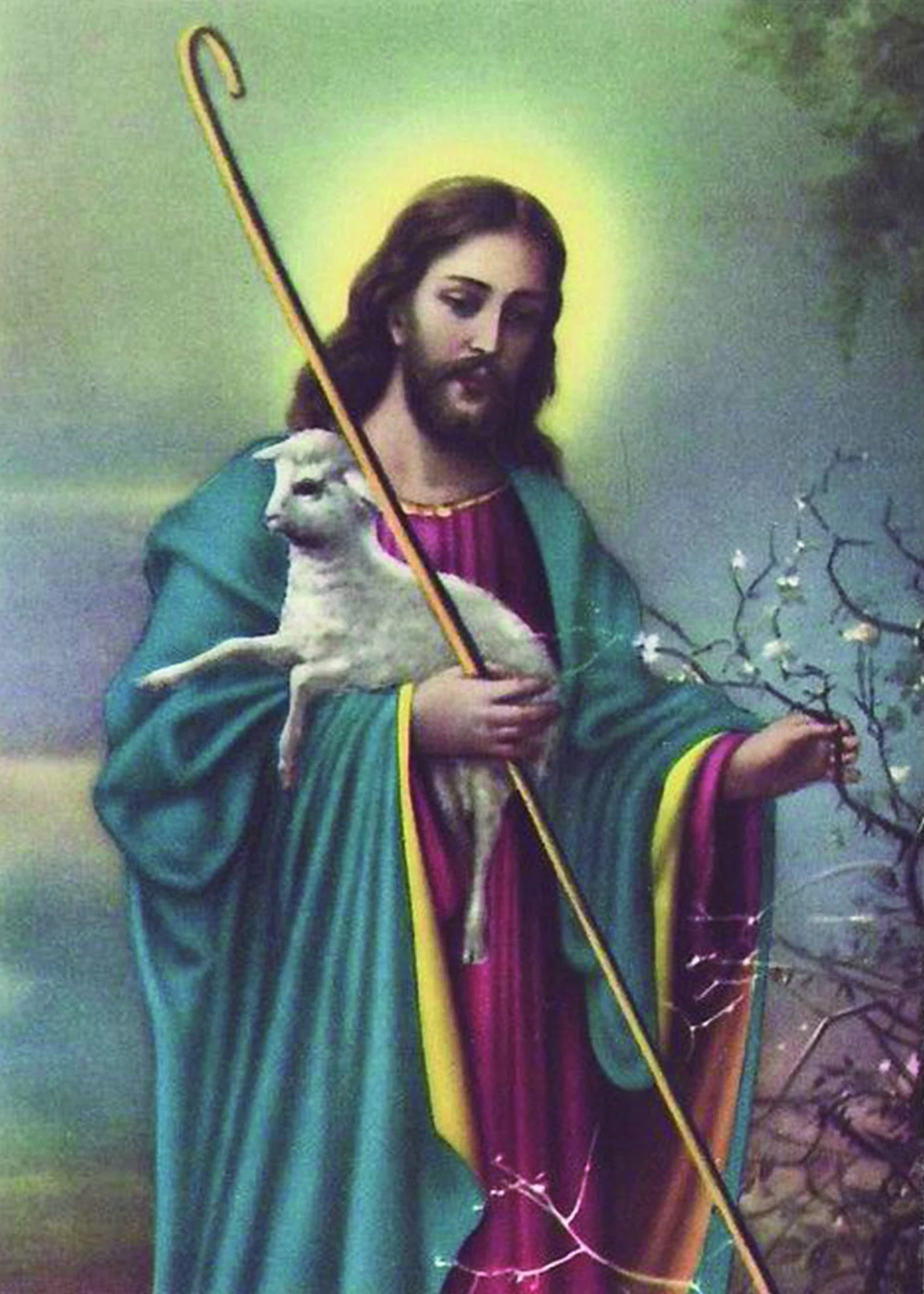 The Good Shepherd Print Blue 5X7 - Image 2