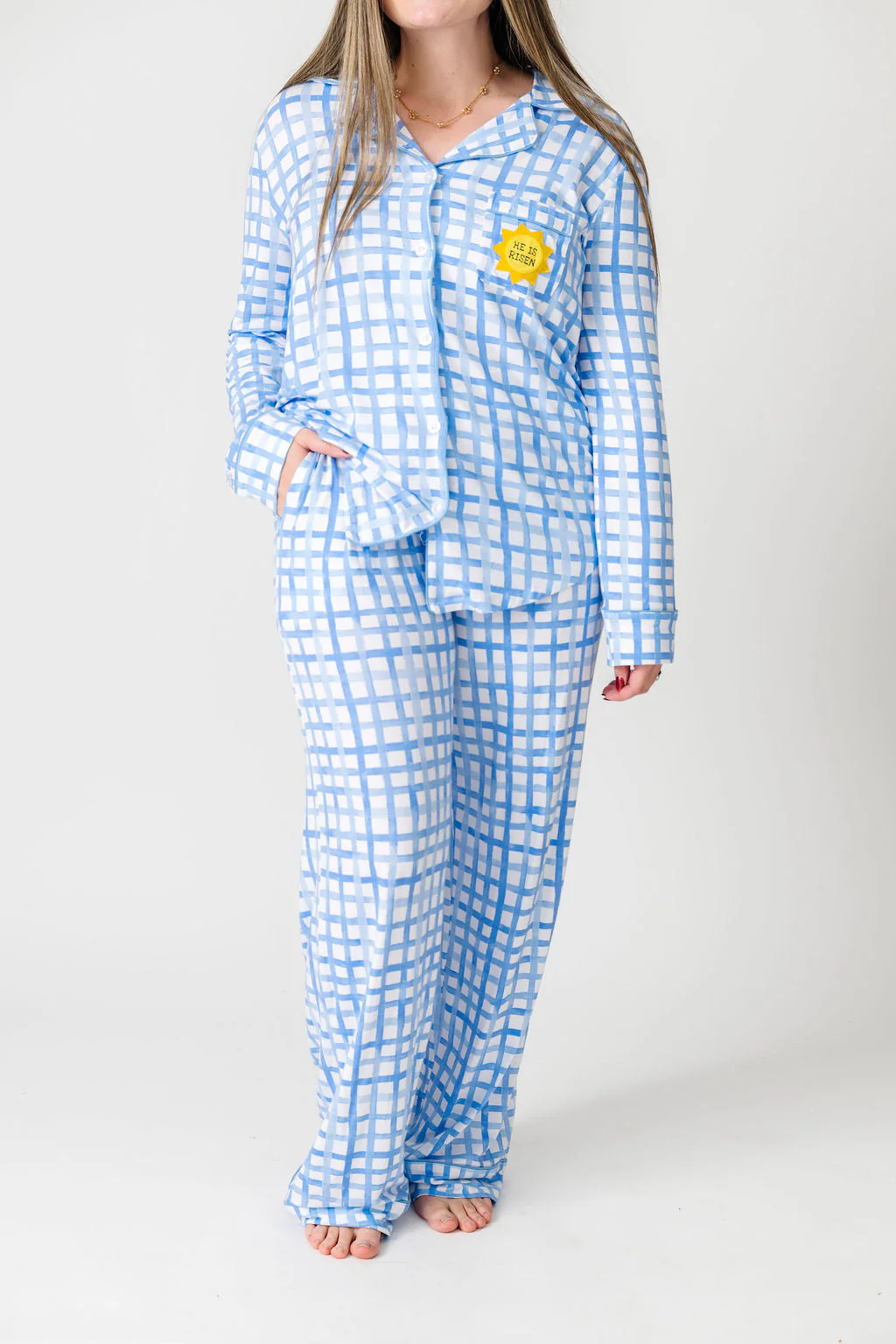 The Risen Son Womens PJ Notch Collar Set Bamboo - Image 3