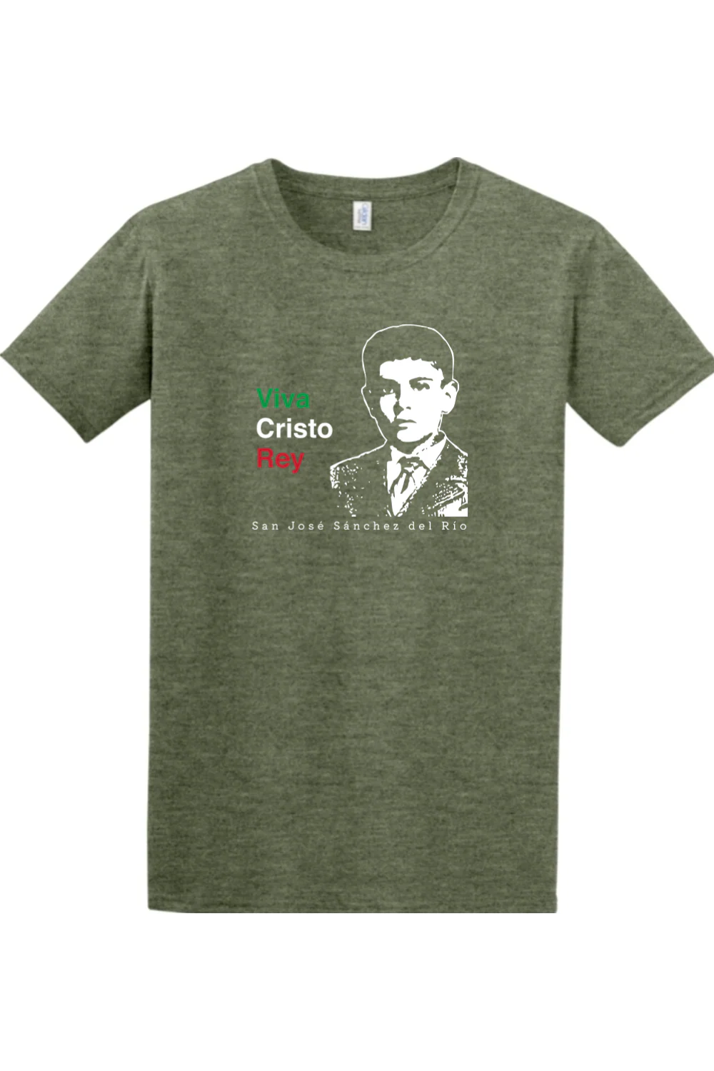 Viva Cristo Rey - St. Jose Sanchez del Rio Adult T-Shirt - Image 3