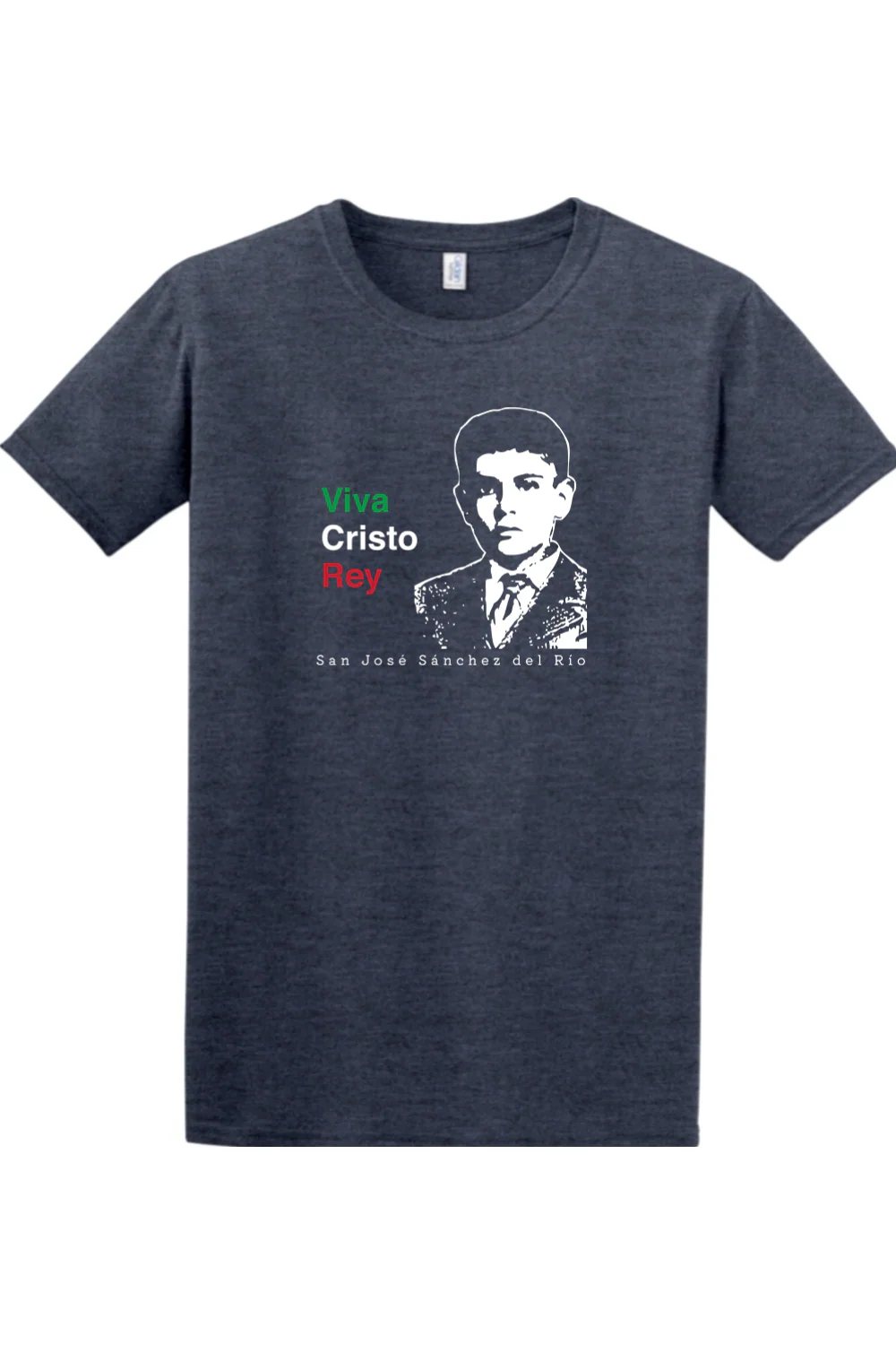 Viva Cristo Rey - St. Jose Sanchez del Rio Adult T-Shirt - Image 7