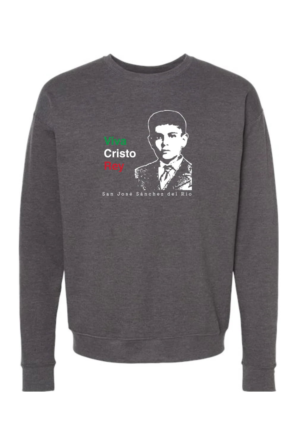 Viva Cristo Rey - St. Jose Sanchez del Rio Crewneck Sweatshirt - Image 3