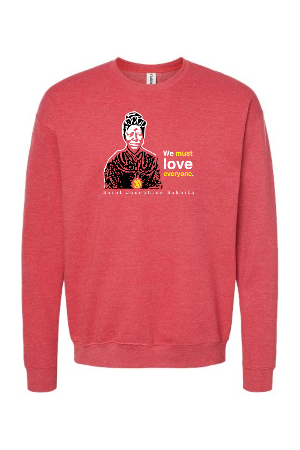 We Must Love Everyone - St. Josephine Bakhita Crewneck Sweatshirt - Image 5