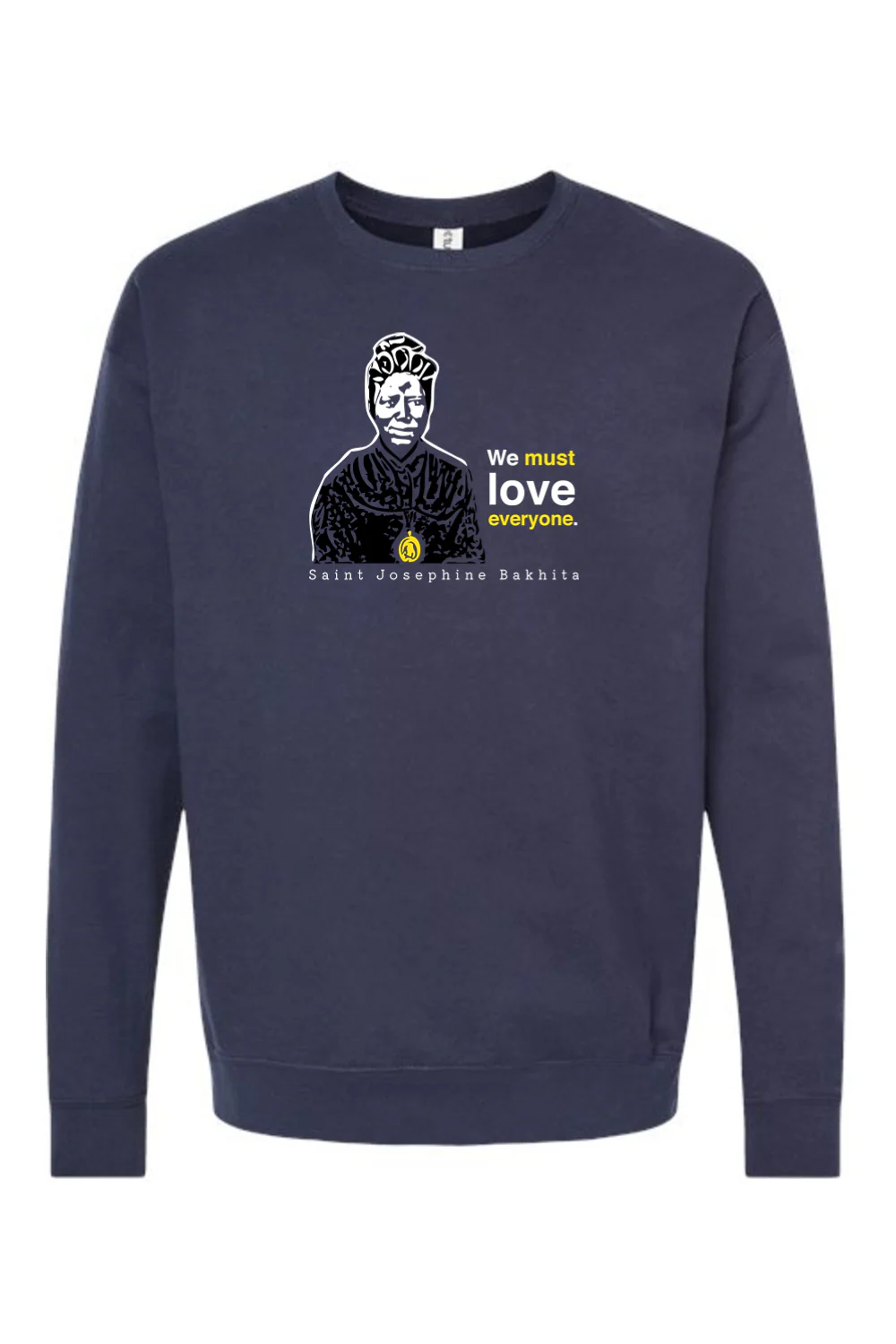 We Must Love Everyone - St. Josephine Bakhita Crewneck Sweatshirt - Image 6