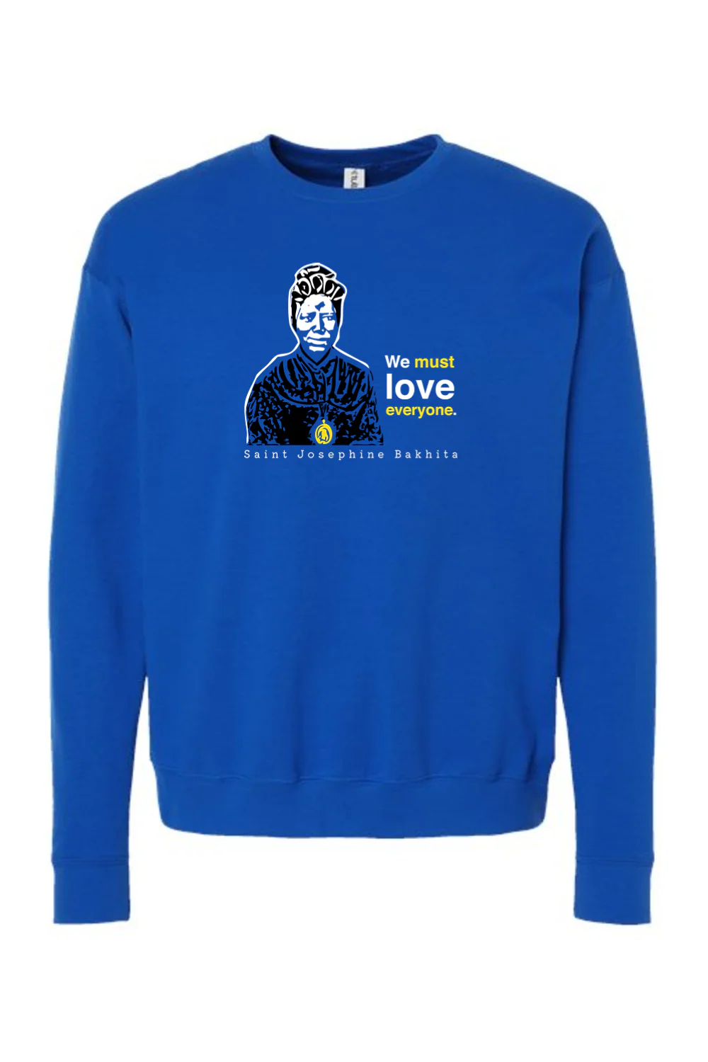 We Must Love Everyone - St. Josephine Bakhita Crewneck Sweatshirt - Image 8