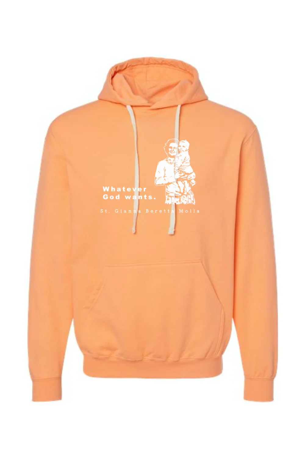 Whatever God Wants - St. Gianna Hoodie Sweatshirt - Image 2