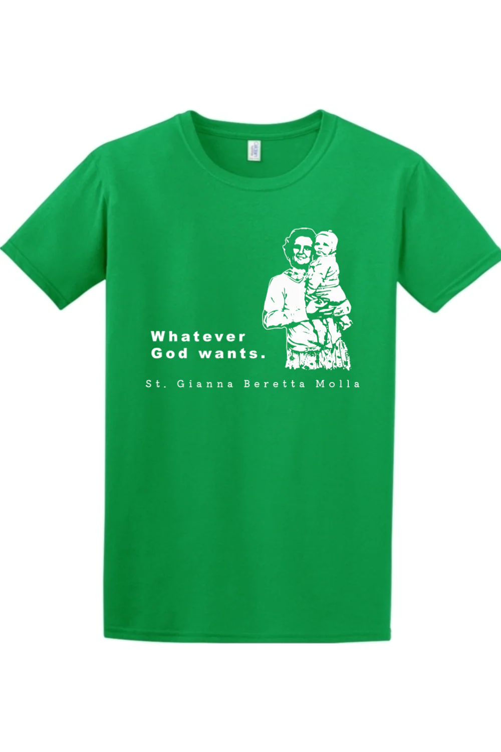 Whatever God Wants - St. Gianna Molla Adult T-Shirt - Image 4