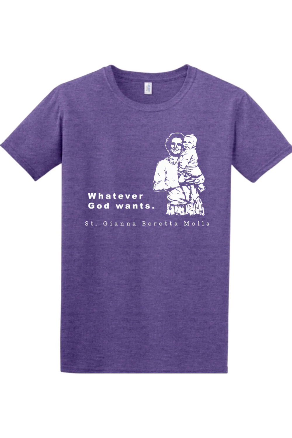 Whatever God Wants - St. Gianna Molla Adult T-Shirt - Image 6