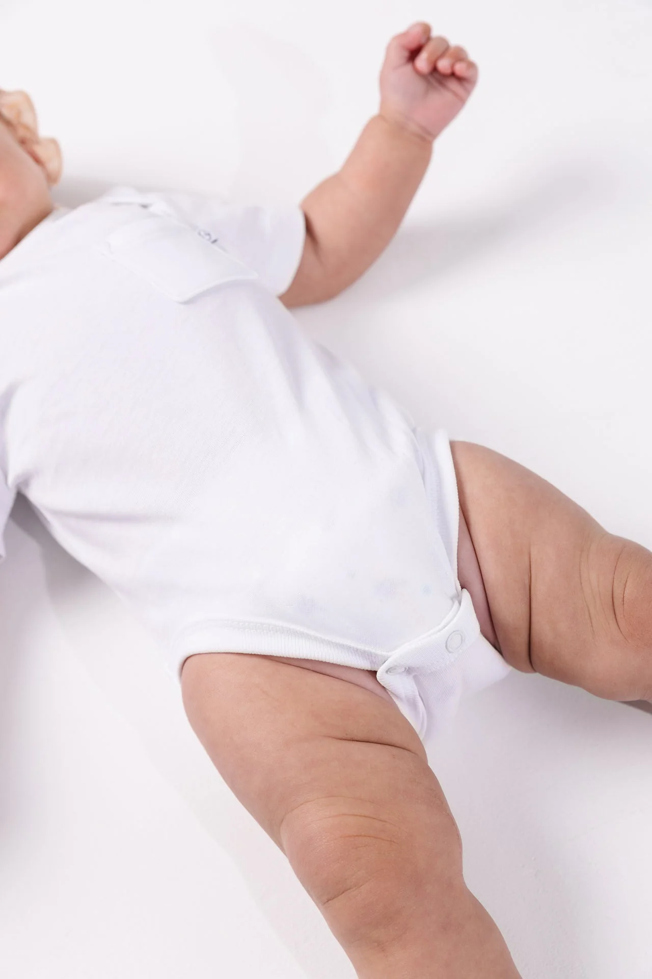 White Prayer Pocket Short Sleeve Bodysuit Cotton - Image 7
