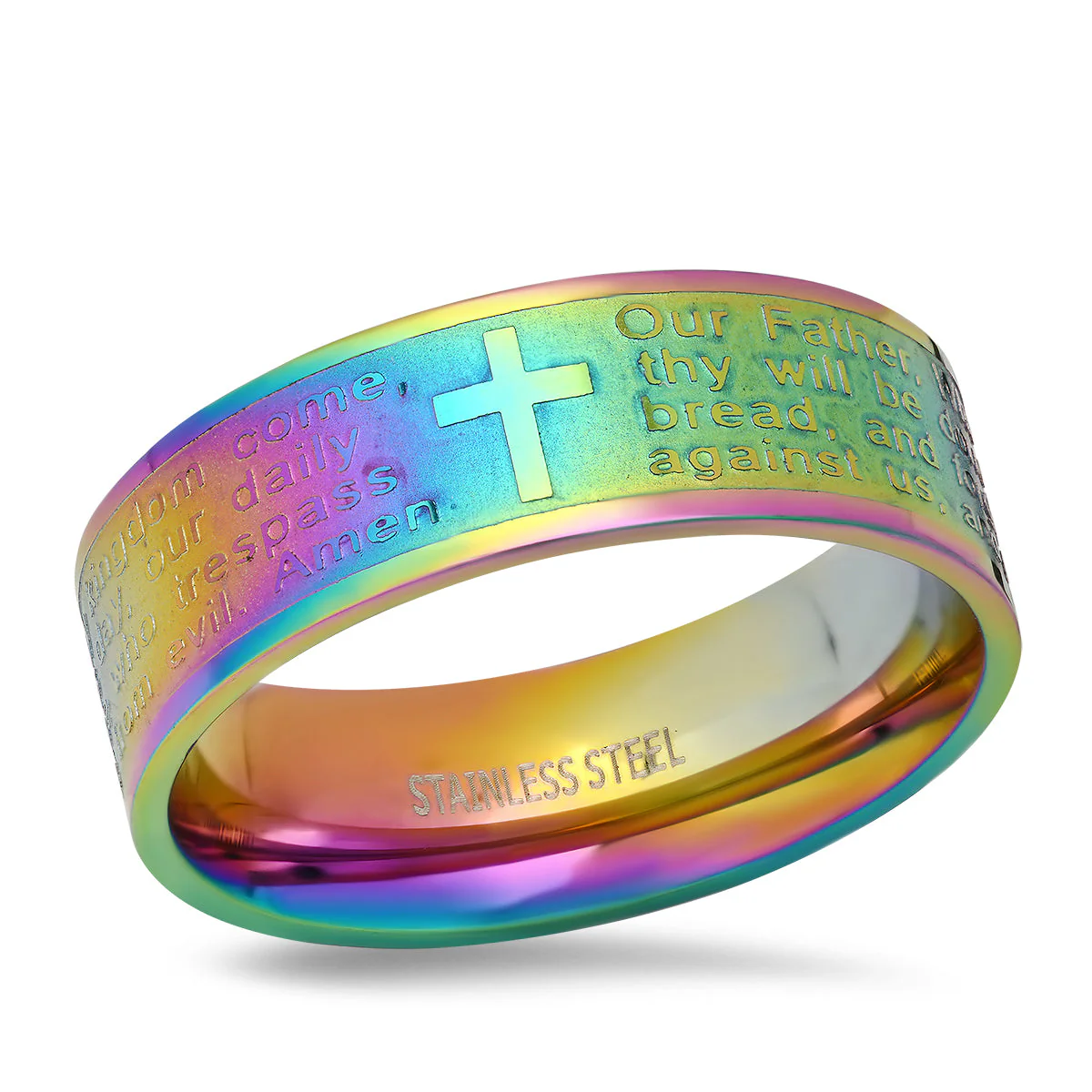 Wide Banded Lord's Prayer Ring - Image 14