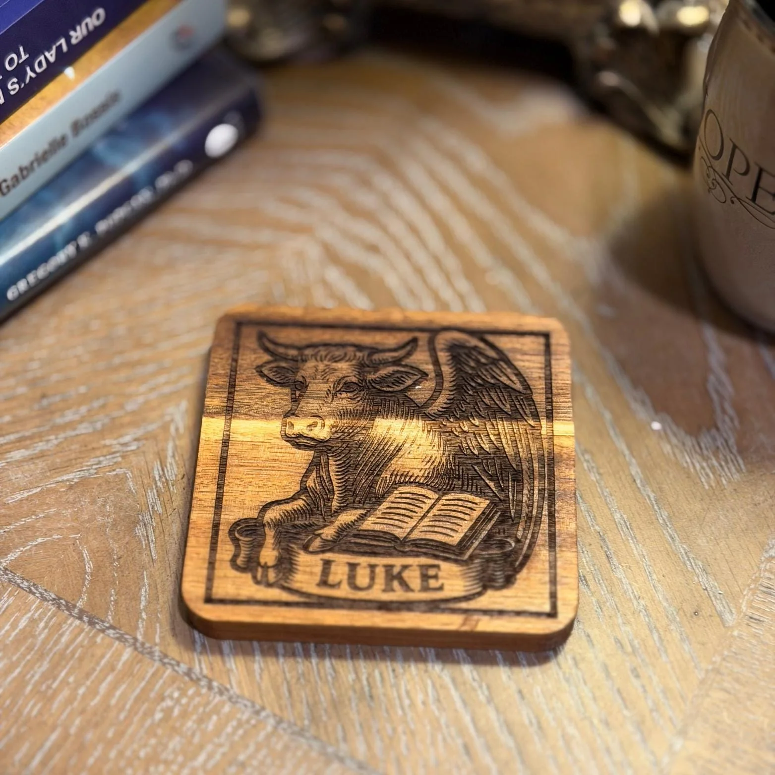 Wooden Evangelist Coaster Set - Image 12
