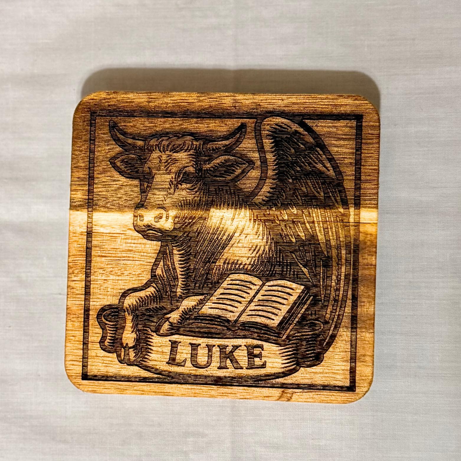 Wooden Evangelist Coaster Set - Image 6