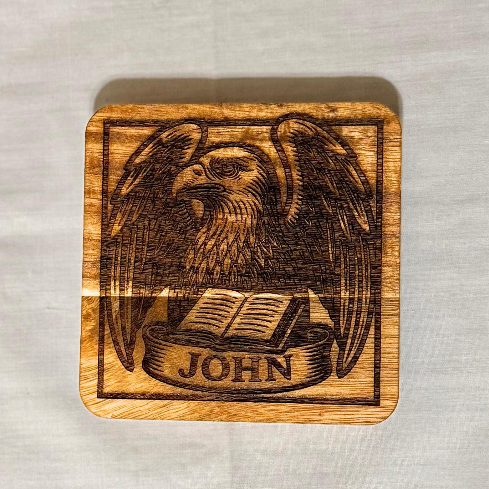 Wooden Evangelist Coaster Set - Image 7
