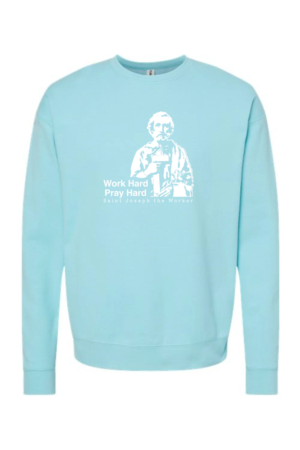 Work Hard Pray Hard - St. Joseph the Worker Crewneck Sweatshirt - Image 10