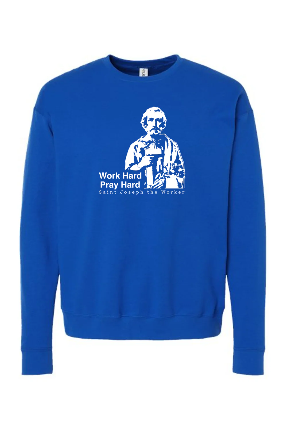 Work Hard Pray Hard - St. Joseph the Worker Crewneck Sweatshirt - Image 12