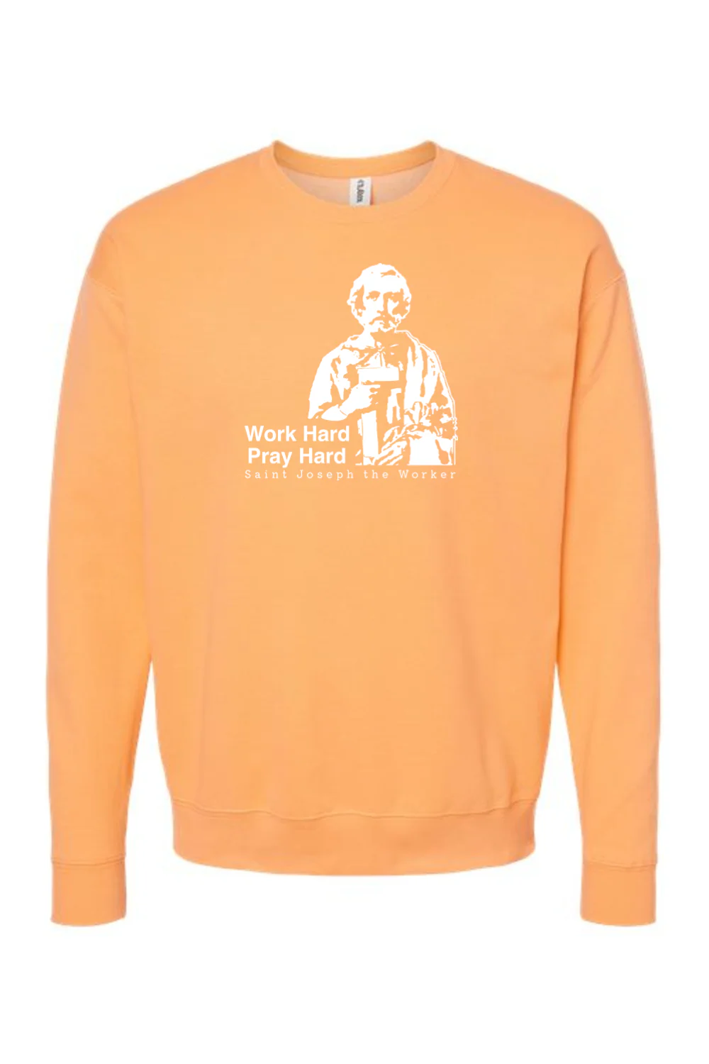Work Hard Pray Hard - St. Joseph the Worker Crewneck Sweatshirt - Image 2