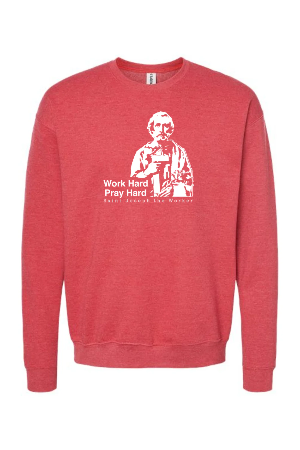 Work Hard Pray Hard - St. Joseph the Worker Crewneck Sweatshirt - Image 7