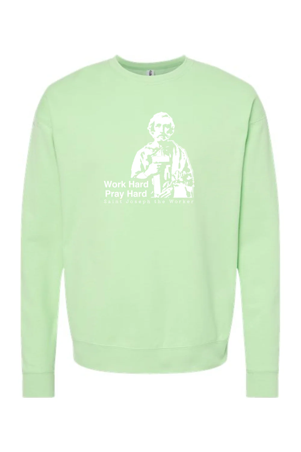 Work Hard Pray Hard - St. Joseph the Worker Crewneck Sweatshirt - Image 9